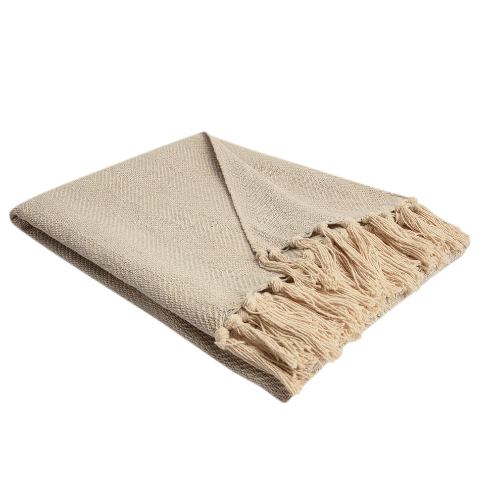 Beige polka dot bedspread