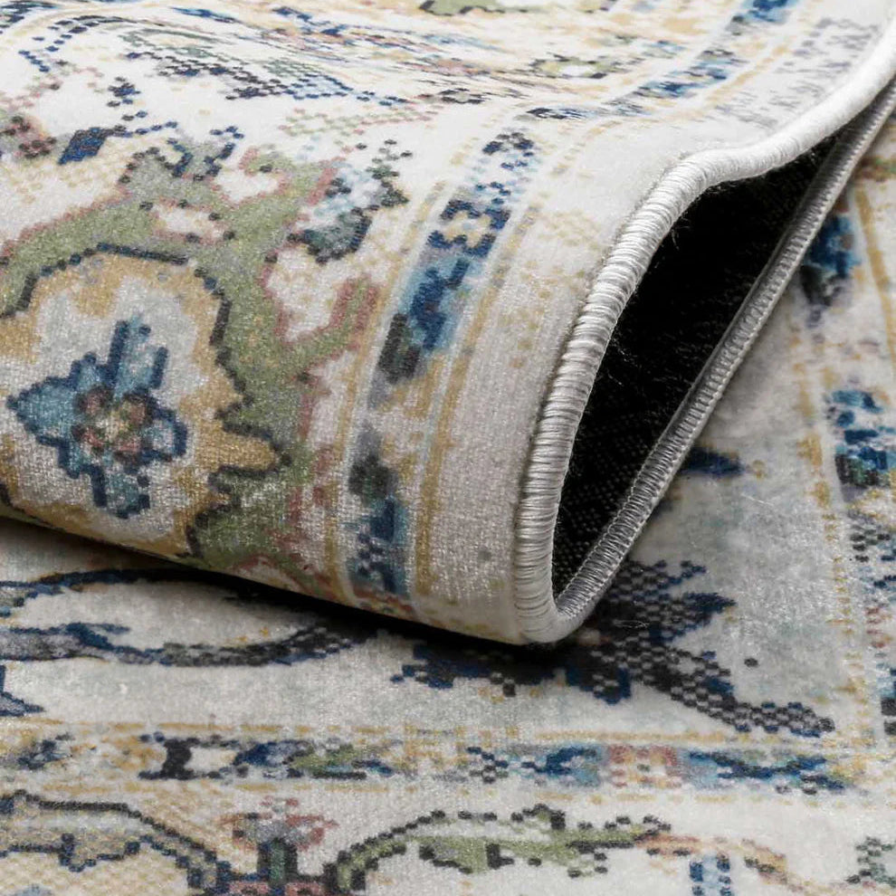 Vintage - türkiz mintás leveles - 120x180 cm