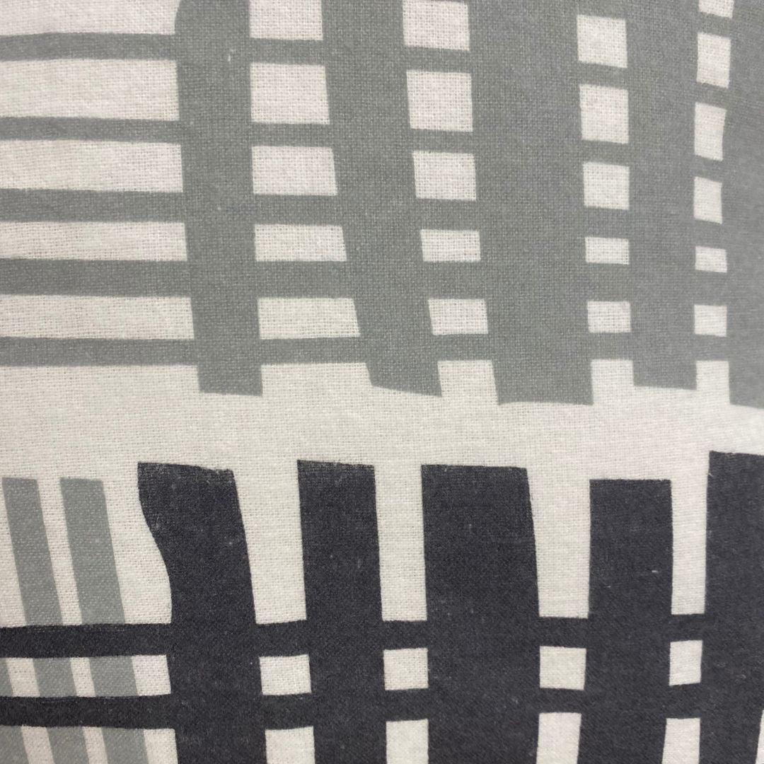 Flannel bedding set - 3 pieces - Grey/white