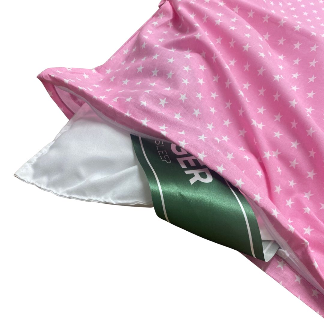 Ovis ágyneműhuzat - Pamut 2 db -os - Rózsaszín csillagos