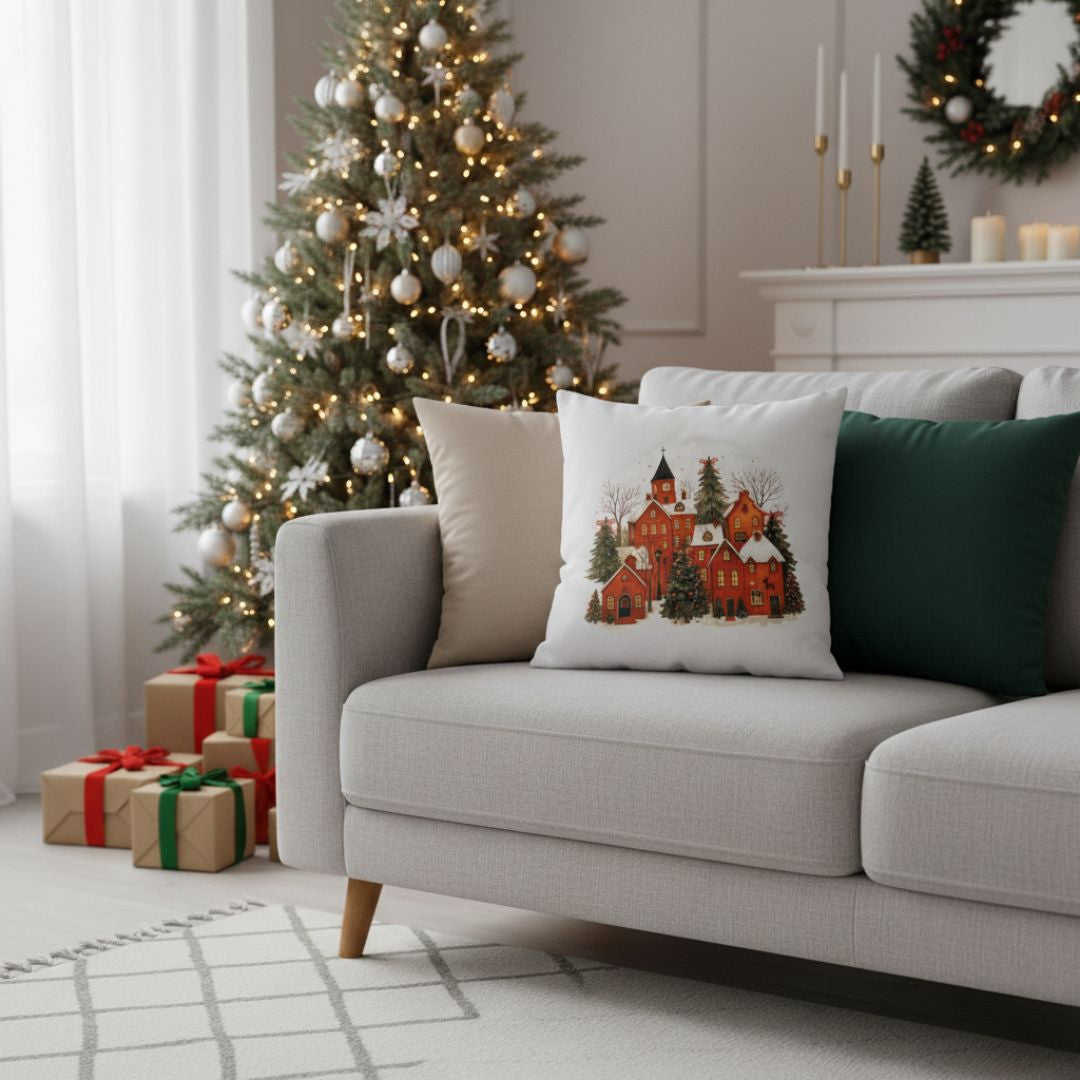 Red star zippered pillow with insert