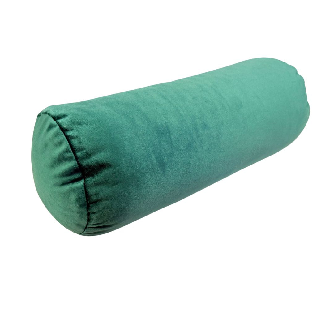 Moss green velvet decorative pillow - with insert - 45x45 cm