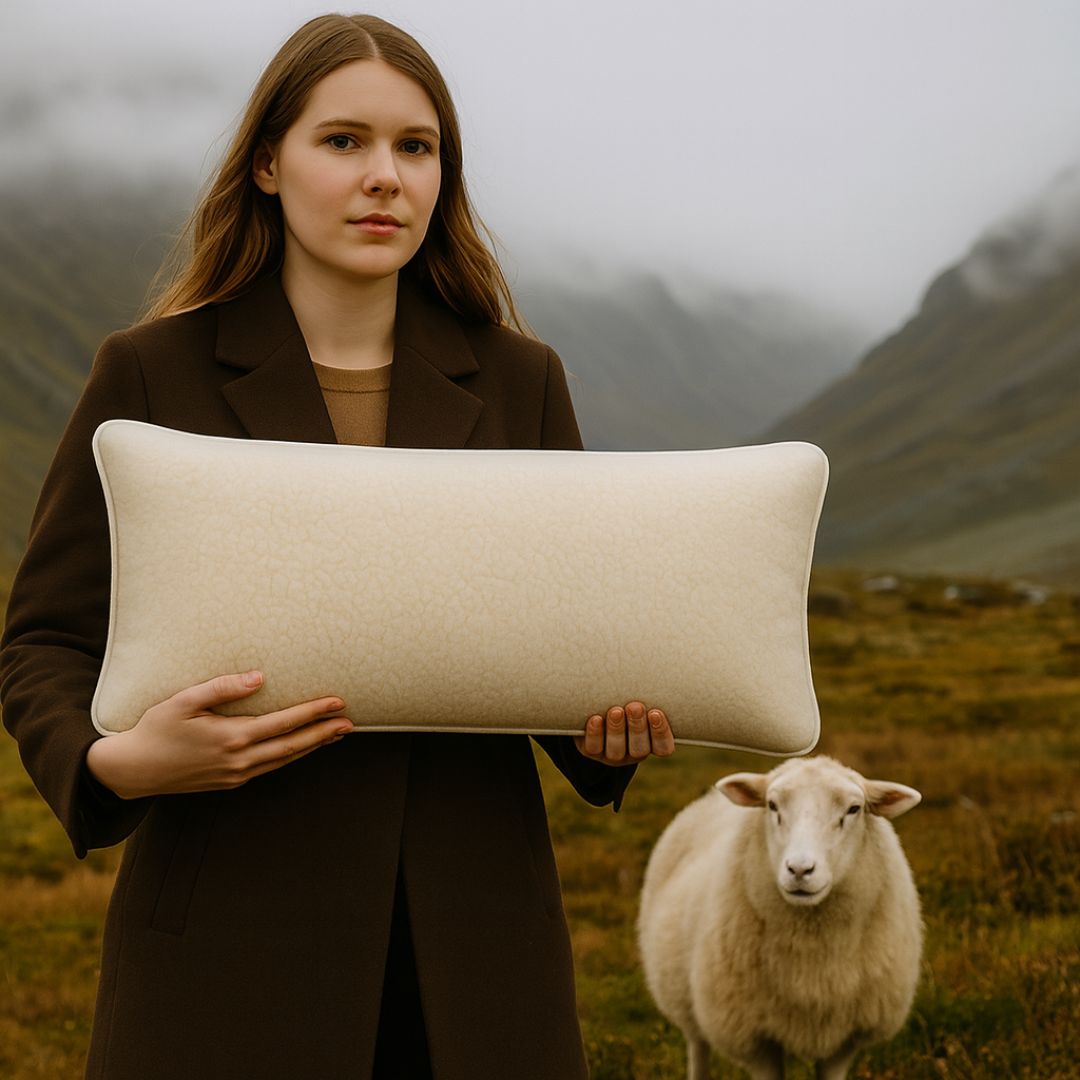 Wool Euro pillow double-sided 450 gr/m2 - 40x80 cm