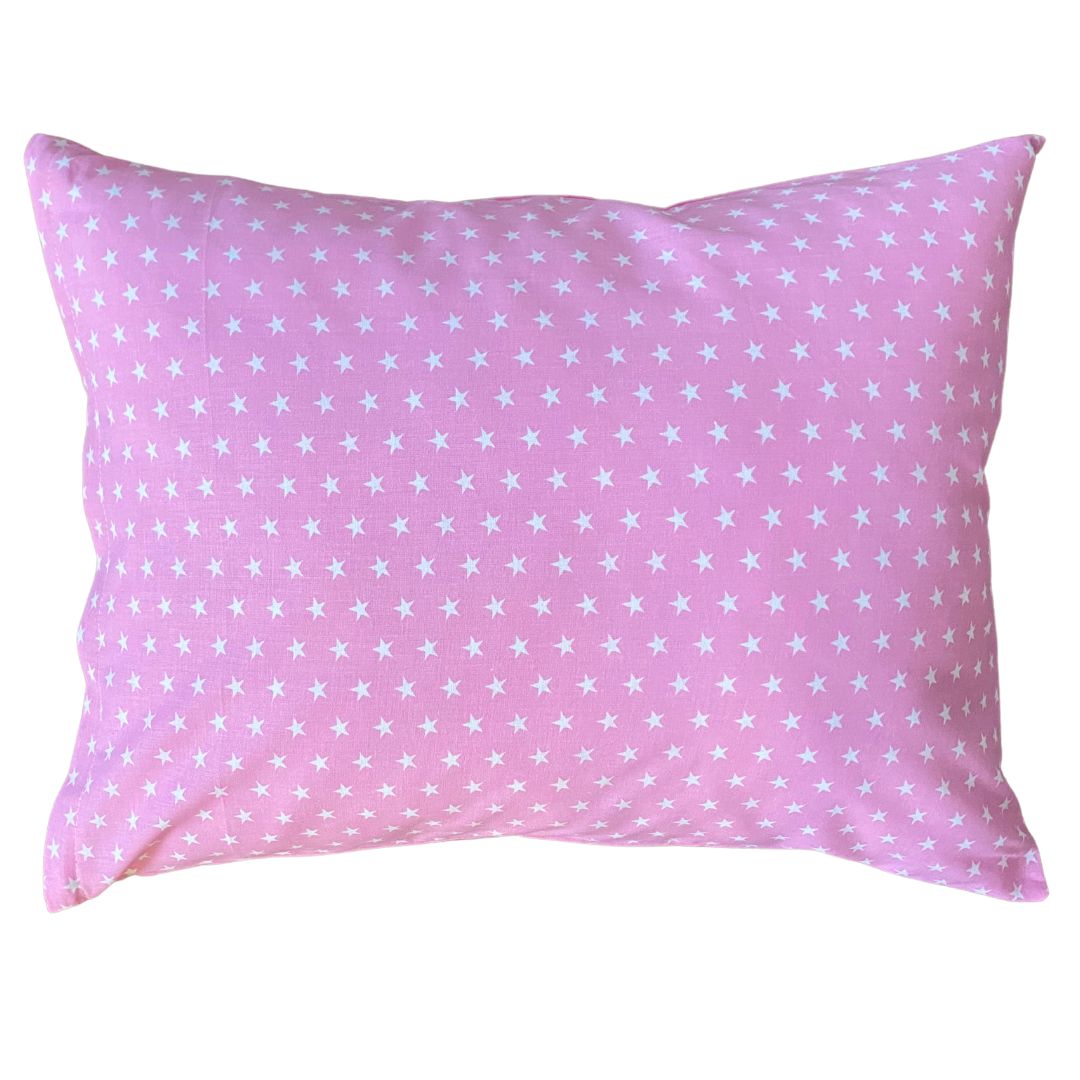 Cotton pillowcase - Pink stars
