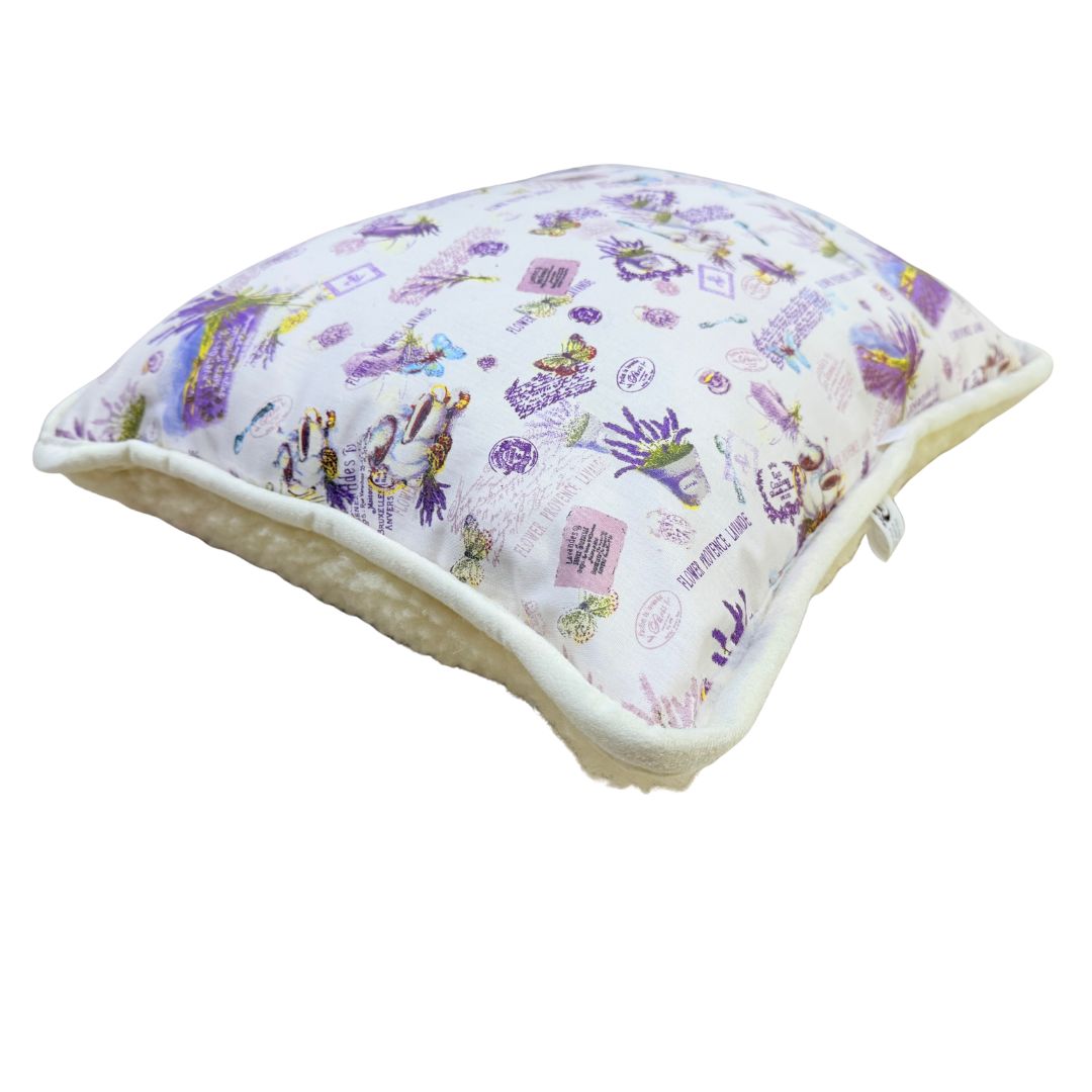 Single-sided wool lavender patterned small pillow - 600 gr/m2 - 40x50 cm