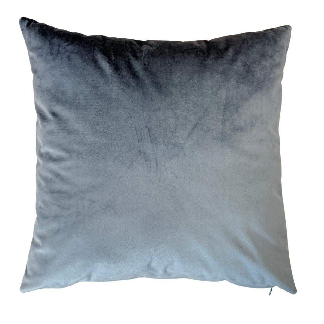 Moss green velvet decorative pillow - with insert - 45x45 cm