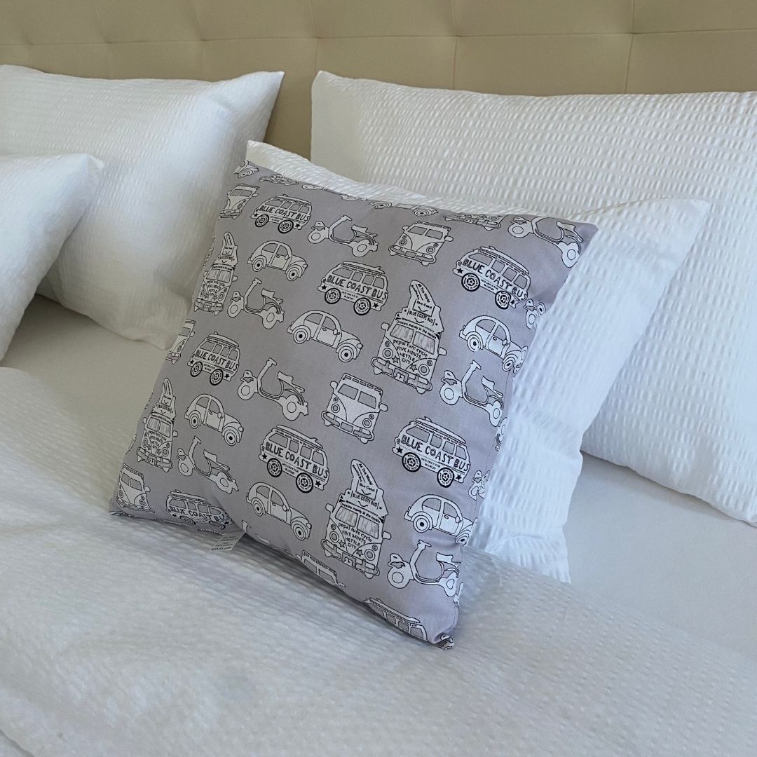 Gray car cushion - 40x40 cm