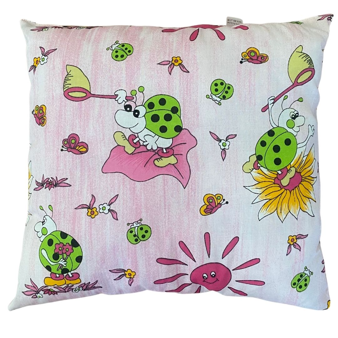 Pink ladybug cushion - 40x40 cm