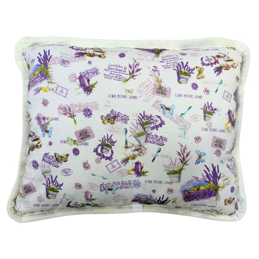 Single-sided wool lavender patterned small pillow - 600 gr/m2 - 40x50 cm
