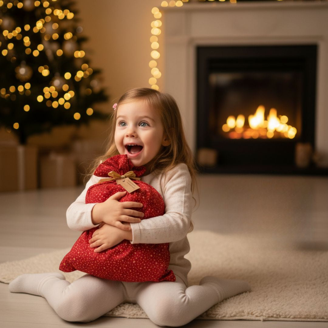 Kissen mit Reißverschluss und Einsatz in Rot mit Stern