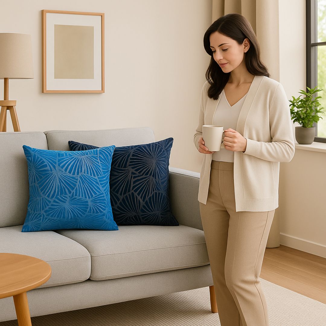 Shell velvet decorative pillow - 45x45 cm