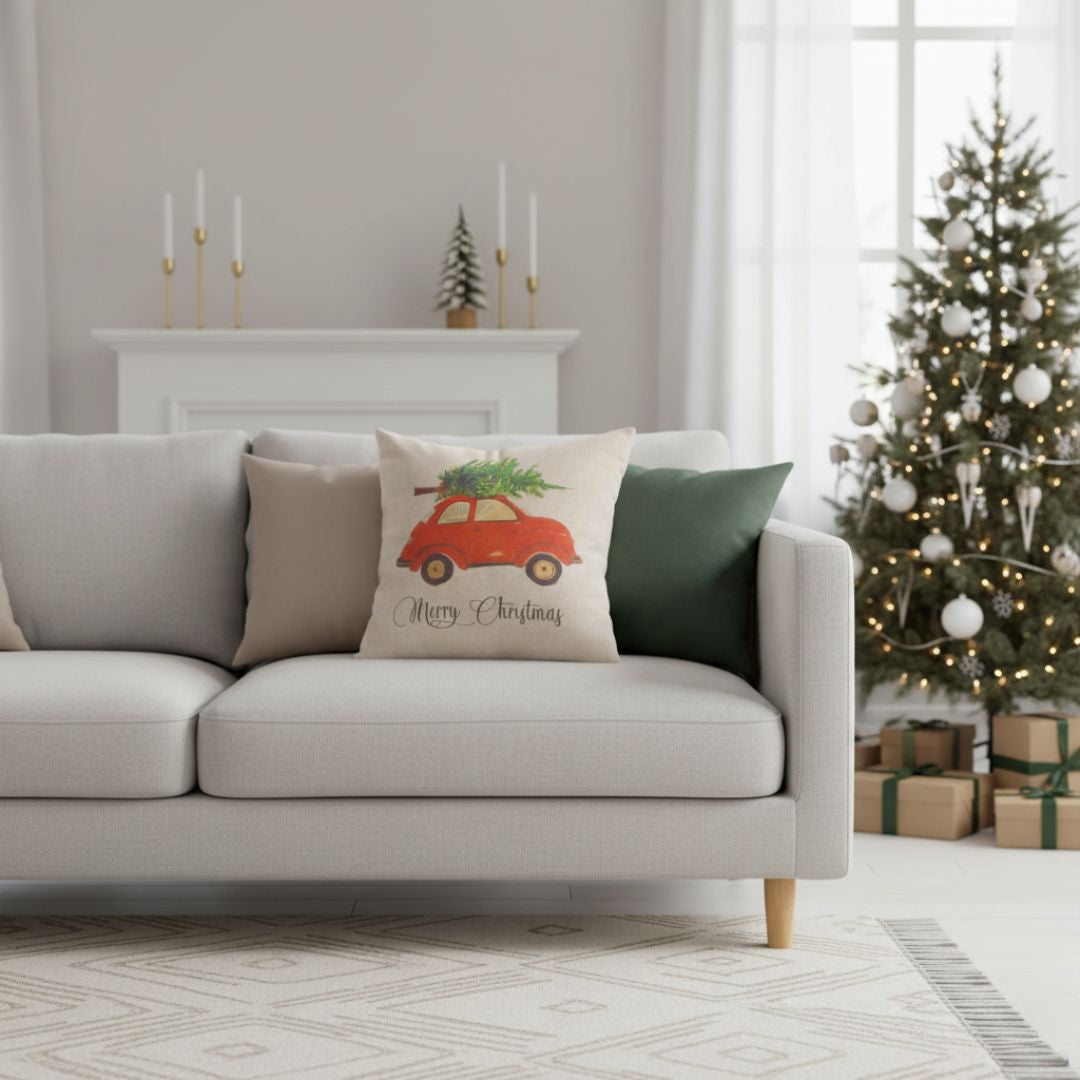 Red star zippered pillow with insert