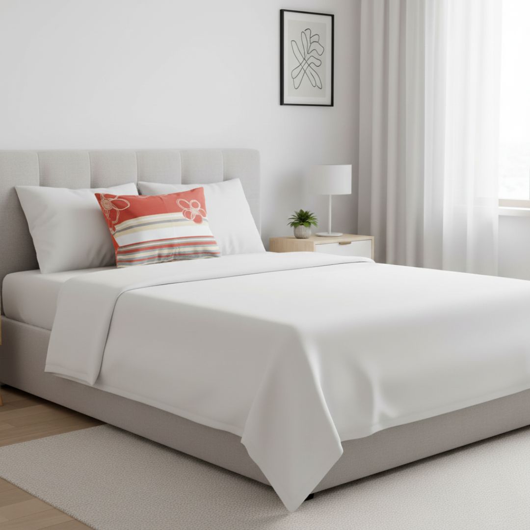 Cotton pillowcase - Brown/Beige floral