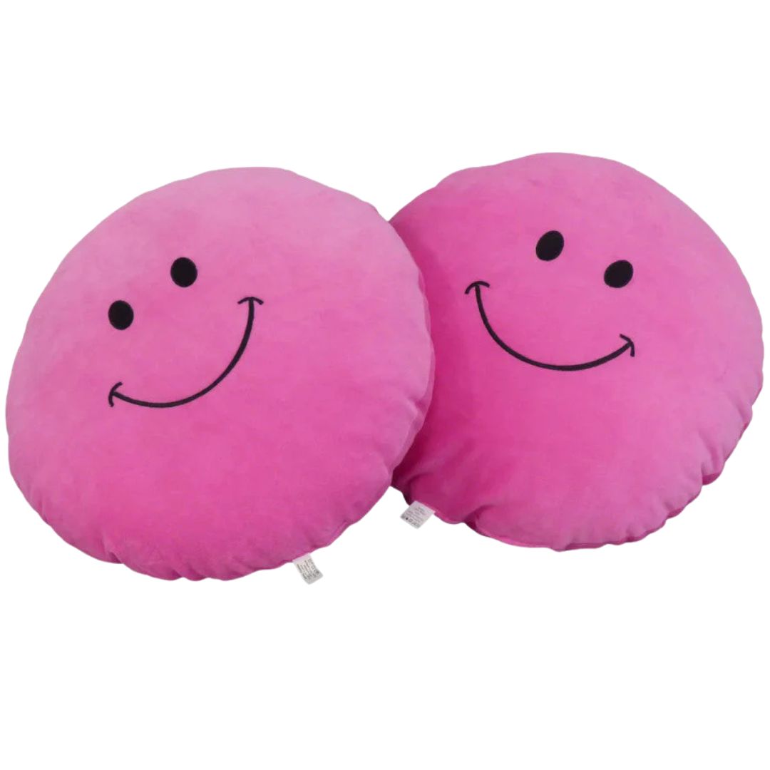 Plush smiley pillow - Pink - LARGE