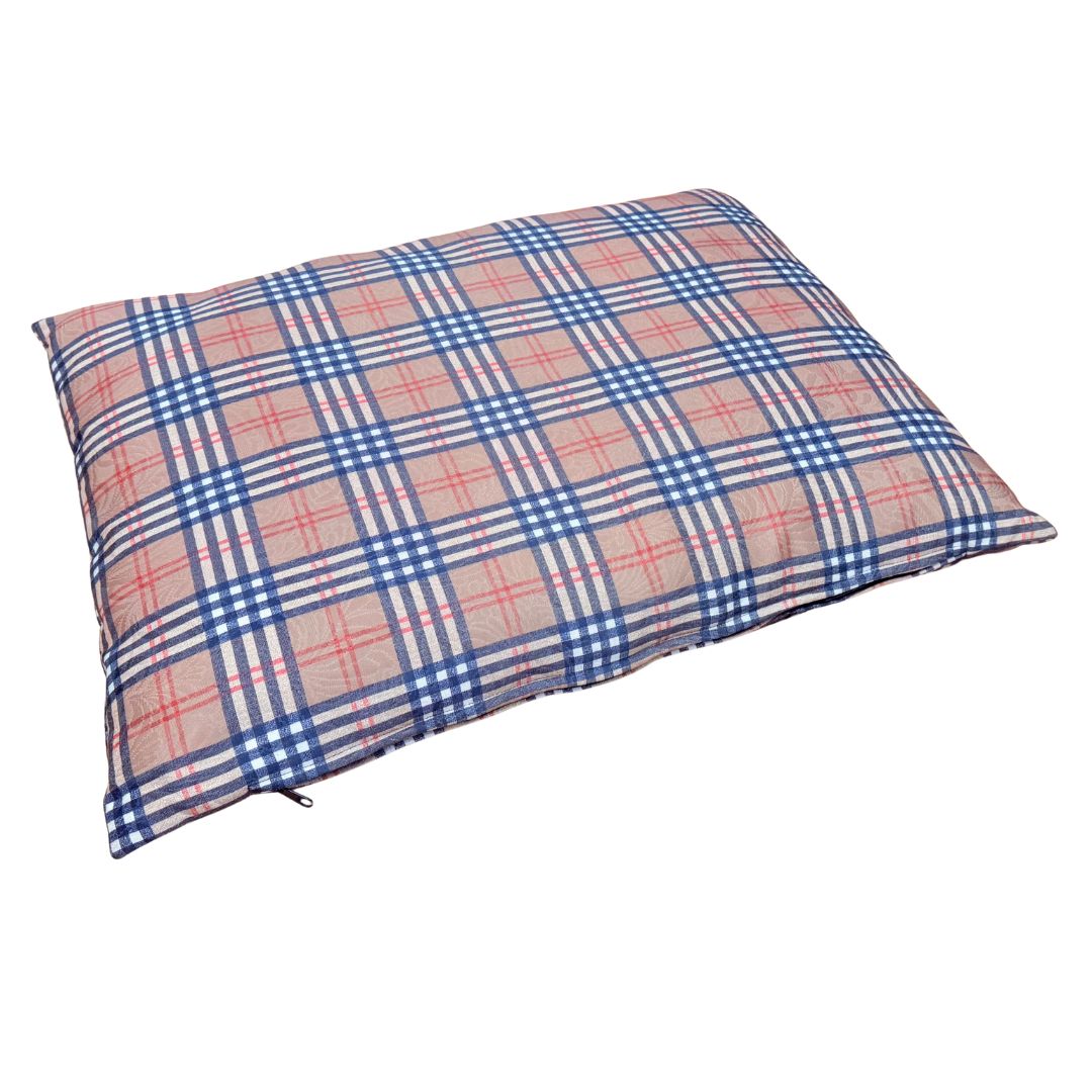 Checkered design dog bed