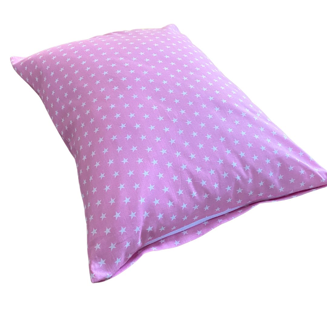 Cotton pillowcase - Pink stars