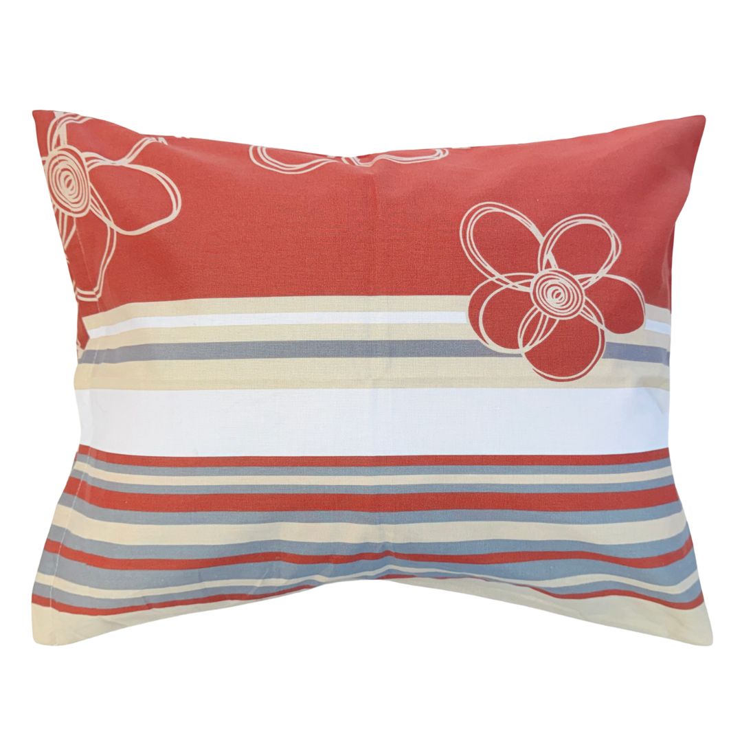 Cotton pillowcase - Brown/Beige floral