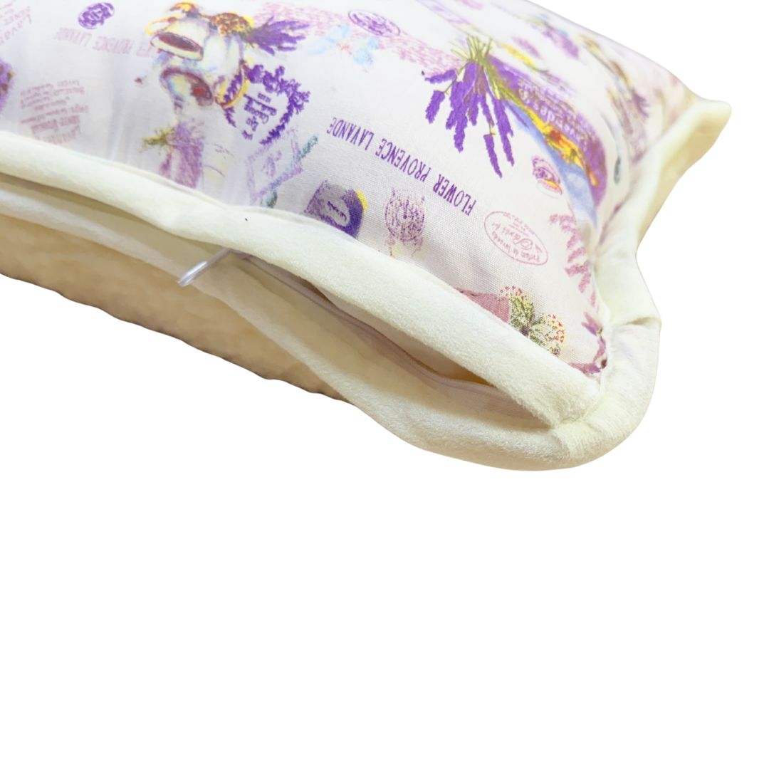 Single-sided wool lavender patterned small pillow - 600 gr/m2 - 40x50 cm