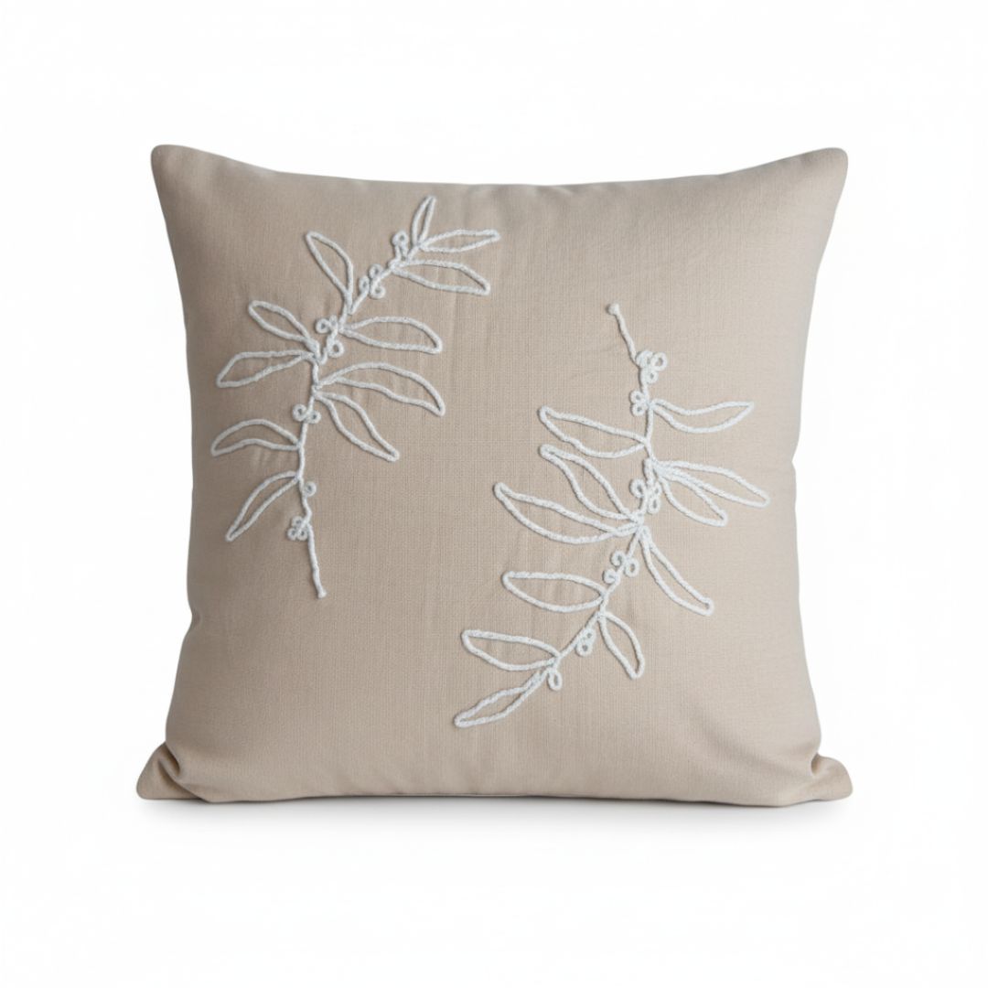 Kézzel hímzett pamut párna betéttel - 40x40 cm