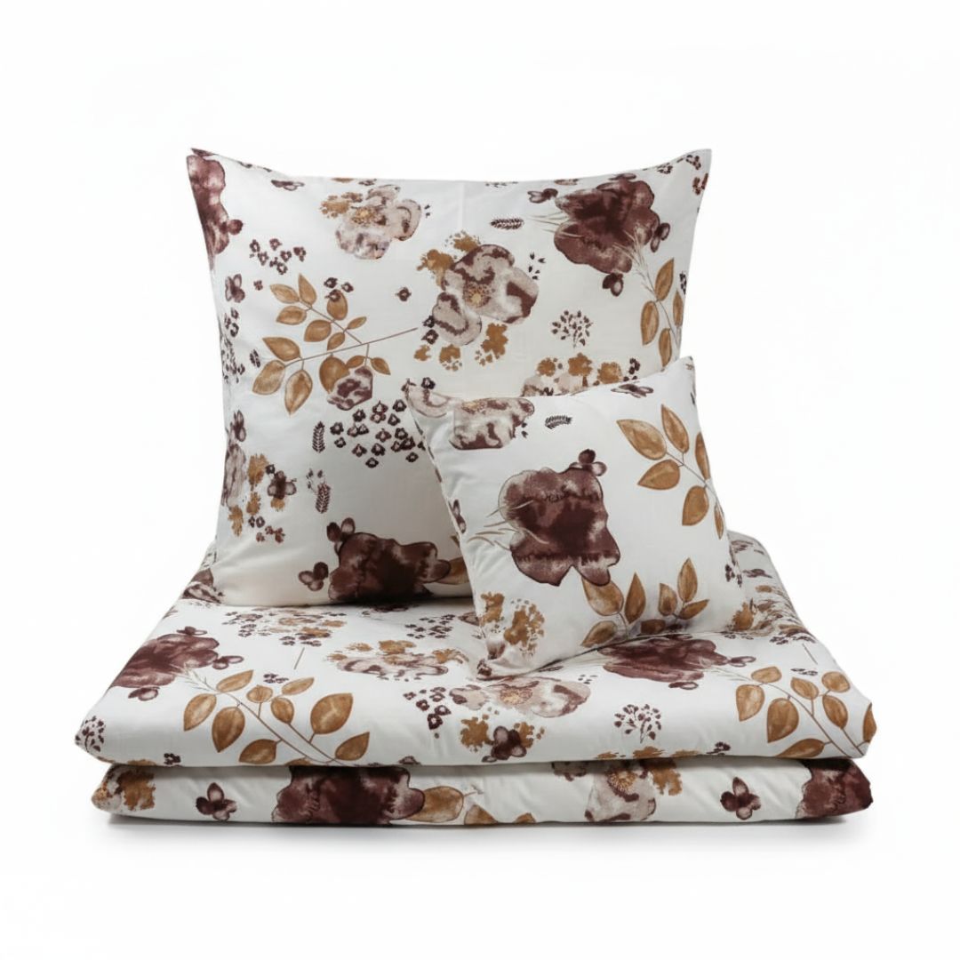 Flanell-Bettwäscheset - 3-teilig - Beige/Weiß