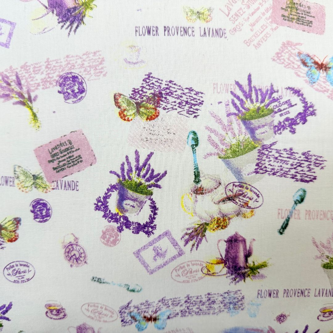 Single-sided wool lavender patterned small pillow - 600 gr/m2 - 40x50 cm