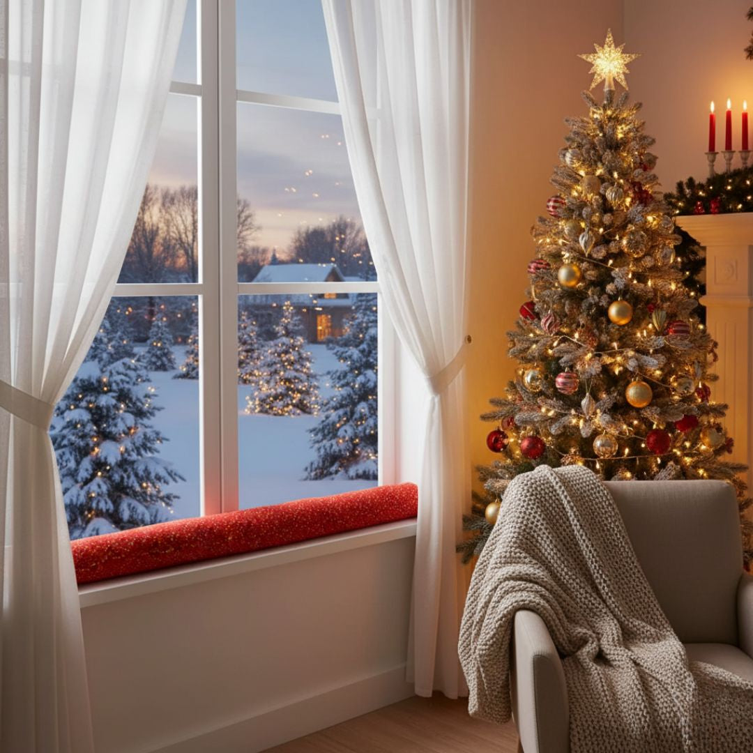 Christmas draught excluder - star pattern