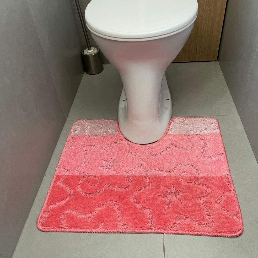 Light gray bathroom rug set - 2 pieces - 50x80, 40x50 cm