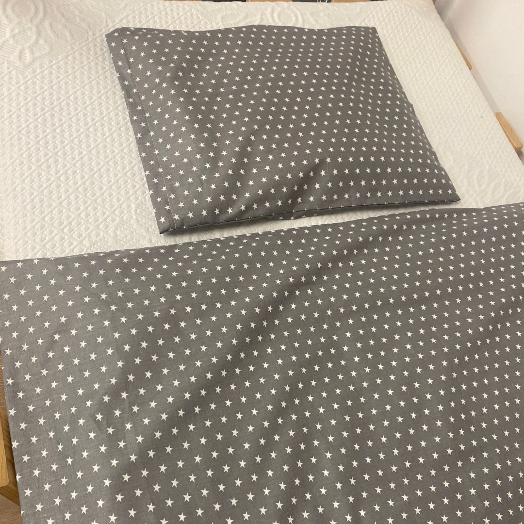 Ovis ágyneműhuzat - Pamut 2 db -os - Szürke csillagos