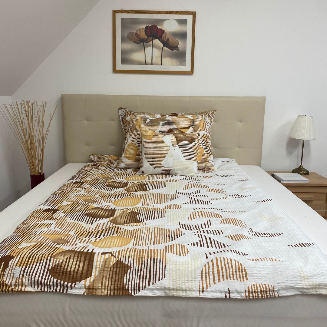 Crepe bed linen set of 3 - Earth colors