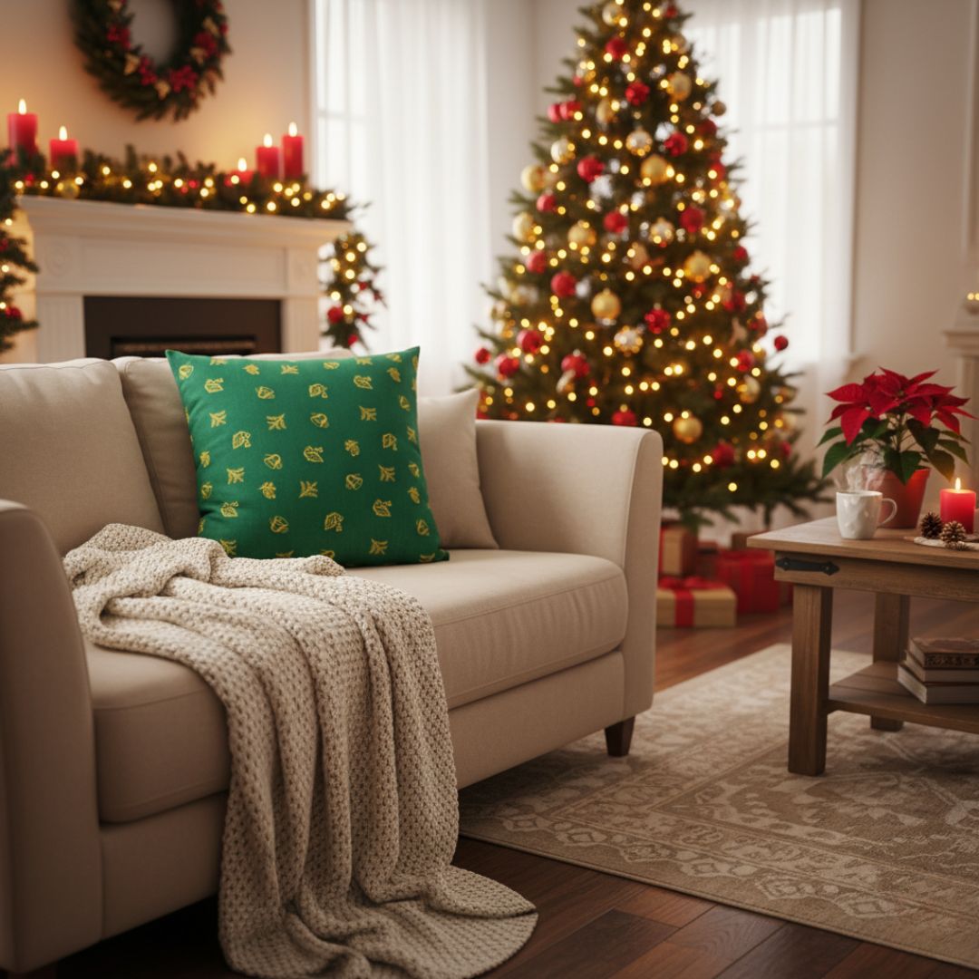 Red star zippered pillow with insert