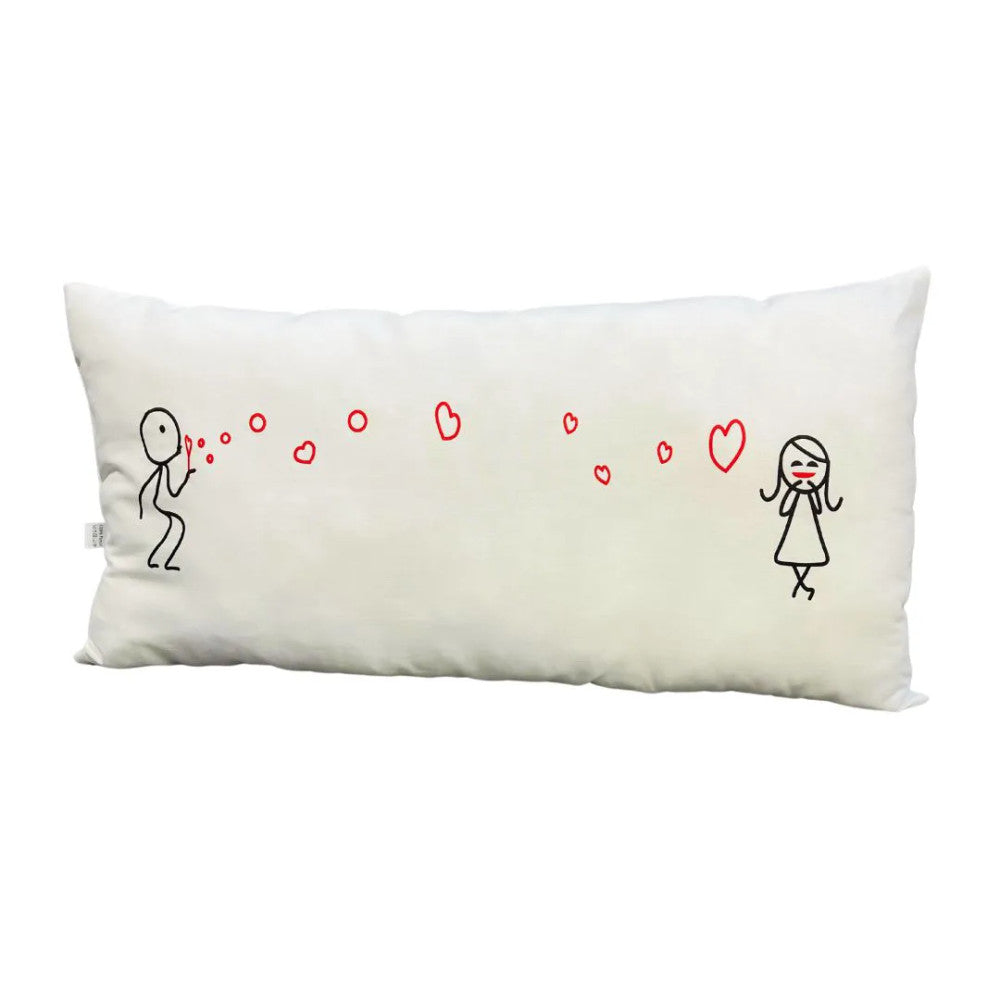 Heart sends heart rectangular decorative pillow - 100% cotton