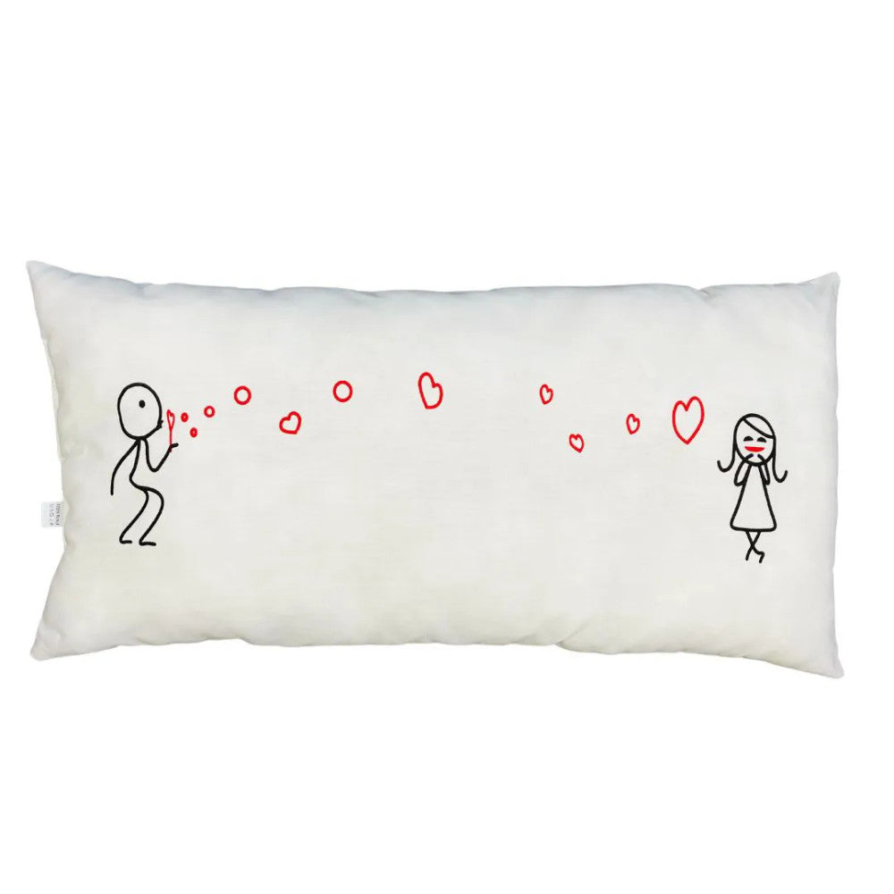 Heart sends heart rectangular decorative pillow - 100% cotton