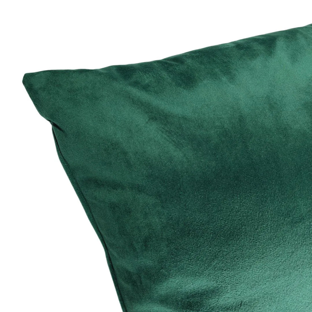 Moss green velvet decorative pillow - with insert - 45x45 cm