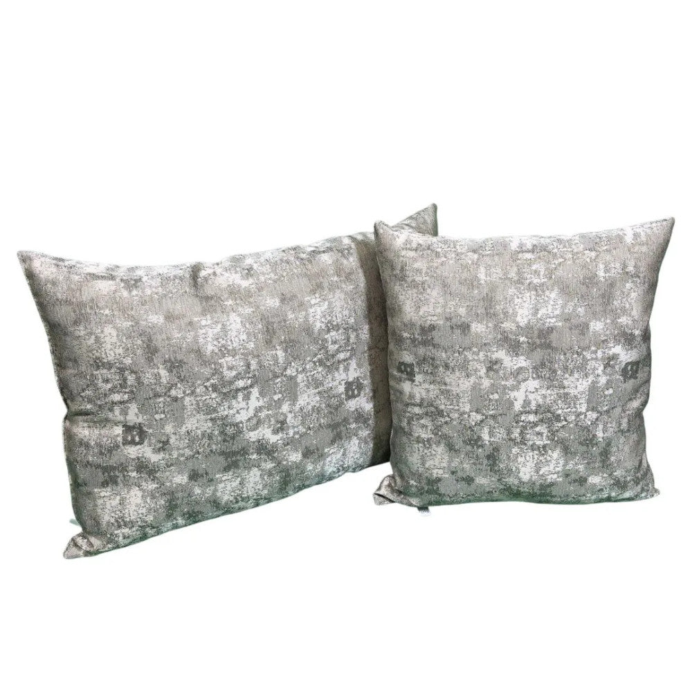 Decor silver decorative pillow set of 2 - square and rectangle