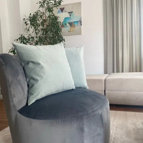 Díszpárna (betéttel) 45x45 cm (türkiz)