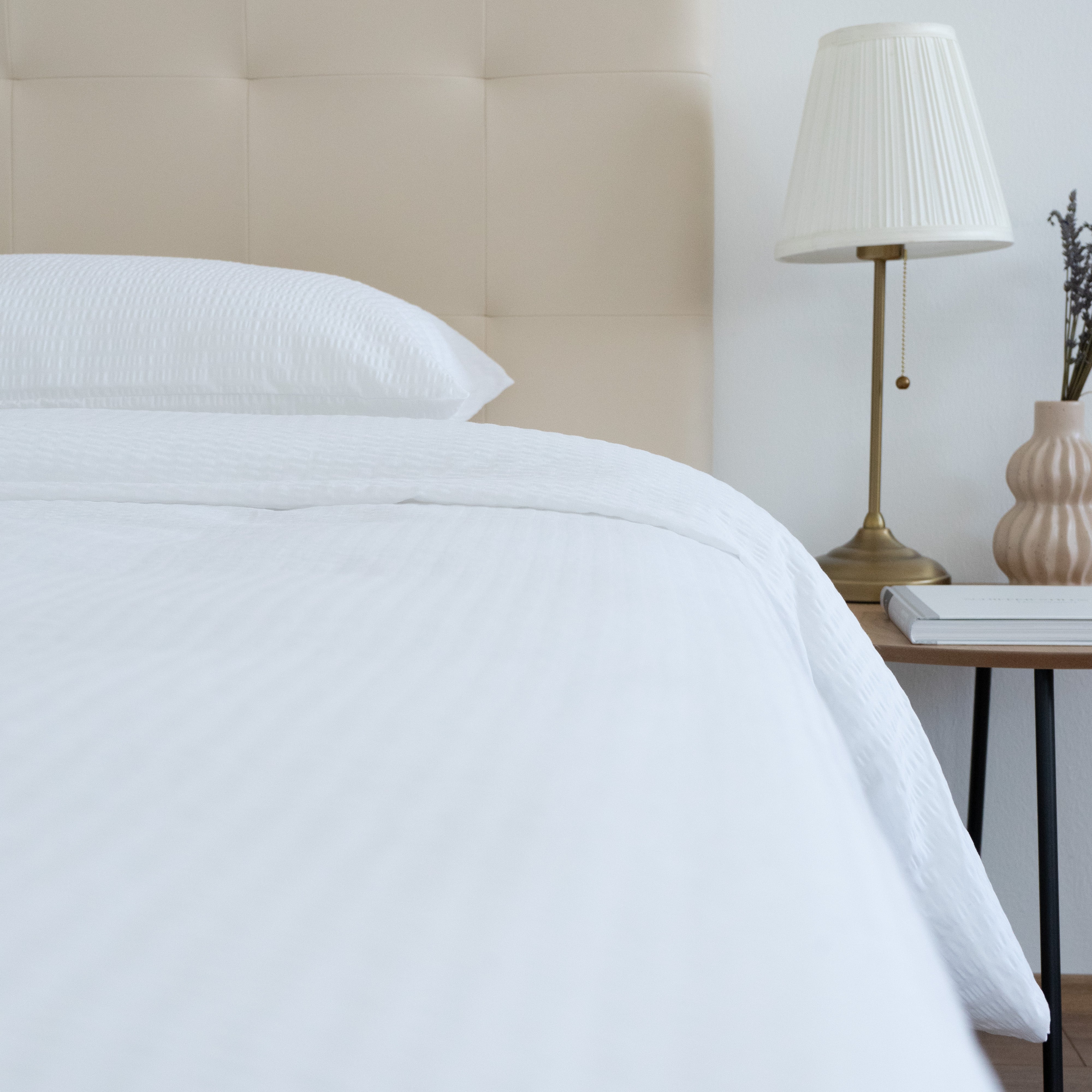 Bettwäscheset aus Krepp, 100 % Baumwolle, Spannbettlaken, 2er-Set, 130 g/m²