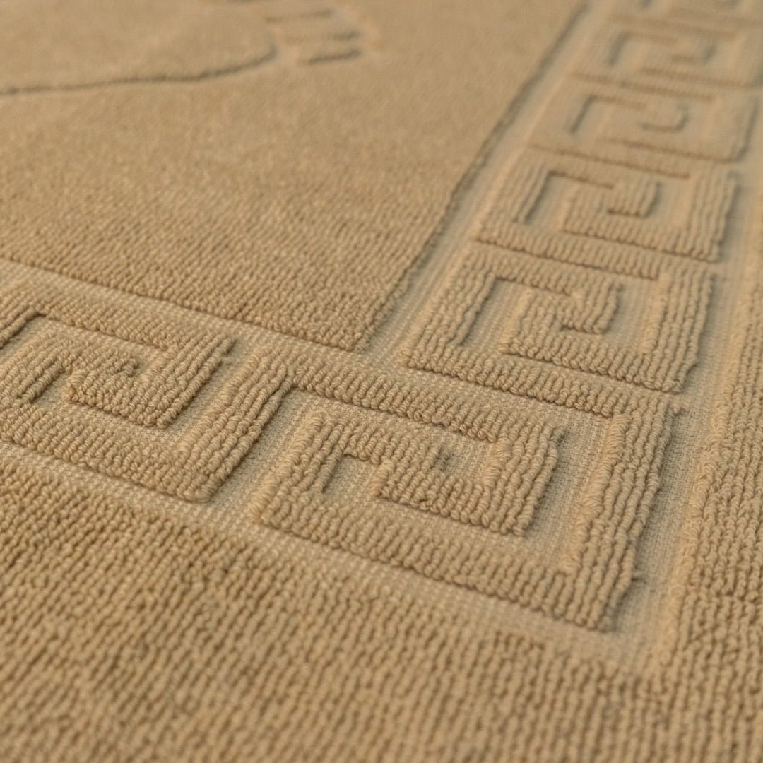 Badewannenausgang - beige mit Fußstütze - 600 gr/m2