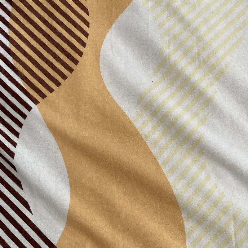 Flanell-Bettwäscheset - 3-teilig - Beige/Weiß