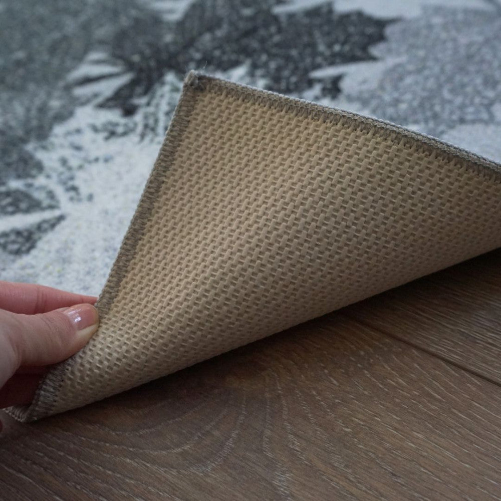 Belépő lábtörlő - Levél mintás - Szürke