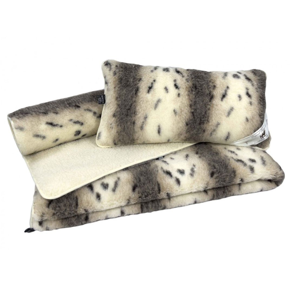 Wool Euro pillow - Lynx pattern double-sided - 550 gr/m2 - 40x80 cm