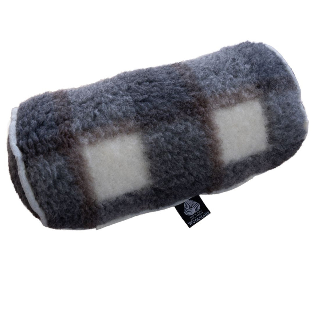 Wool kidney warmer - 25x75 cm - large - brown checkered
