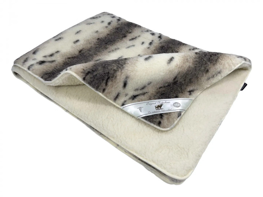 Double-sided wool blanket - Lynx pattern - 550 gr/m2