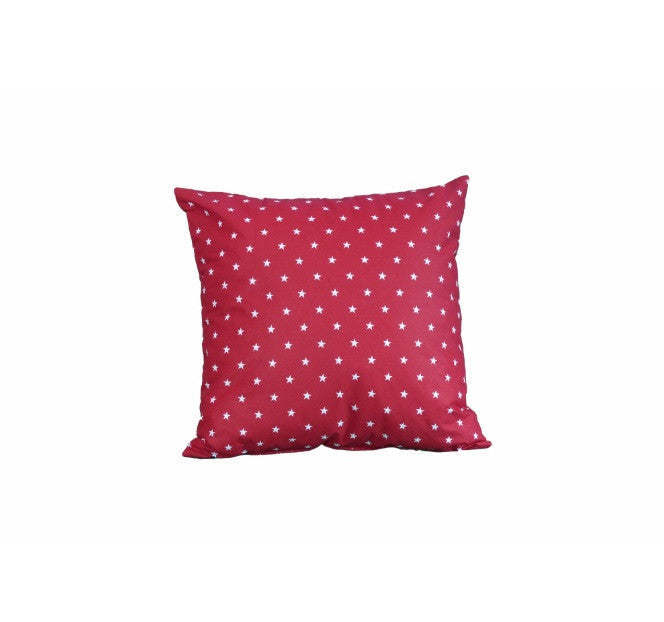 Red starry decorative pillow filled - 40x40 cm