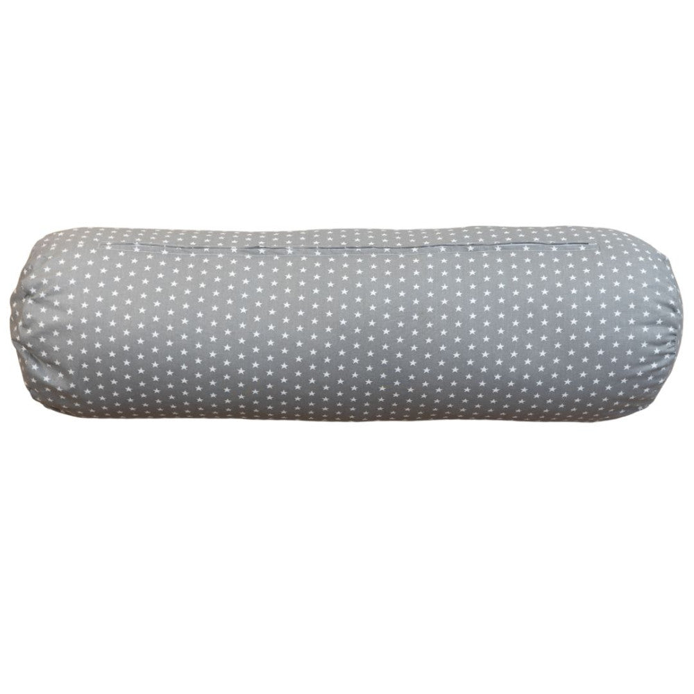 Nagy hengerpárna - szürke csillagmintás
