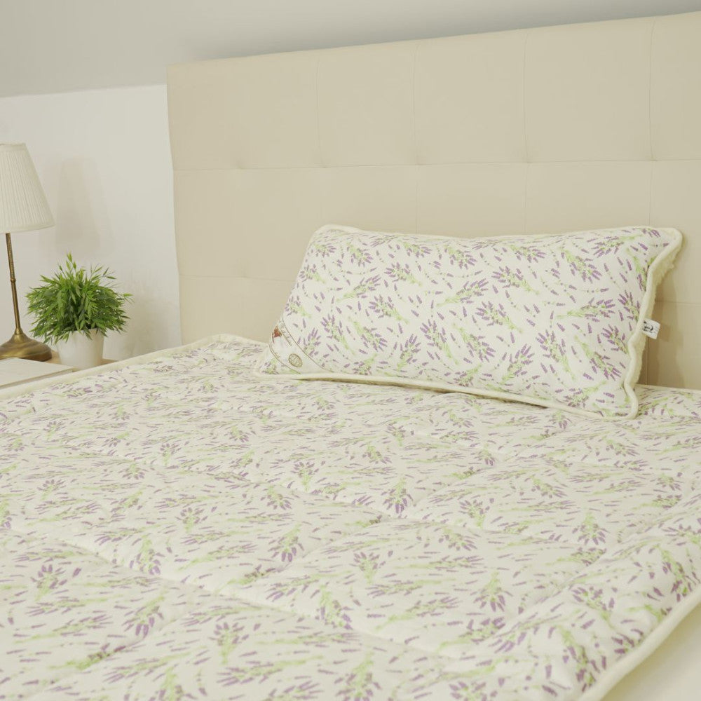 Sommerset aus Wolle und Baumwolle (2-teilig) - Lavendel