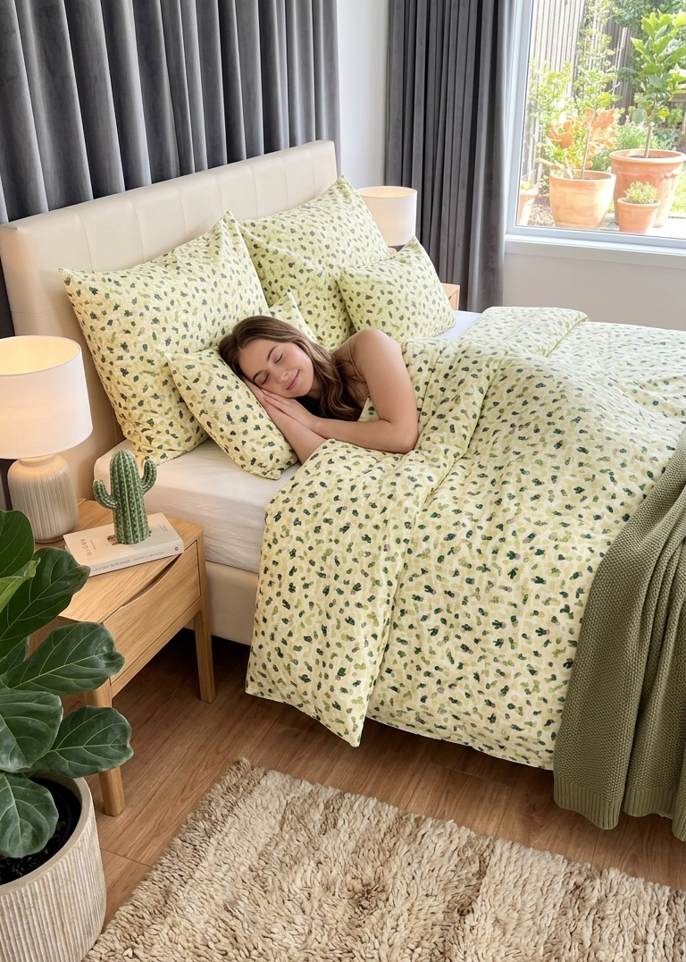 Baumwollbettwäscheset - Blaue Kreise