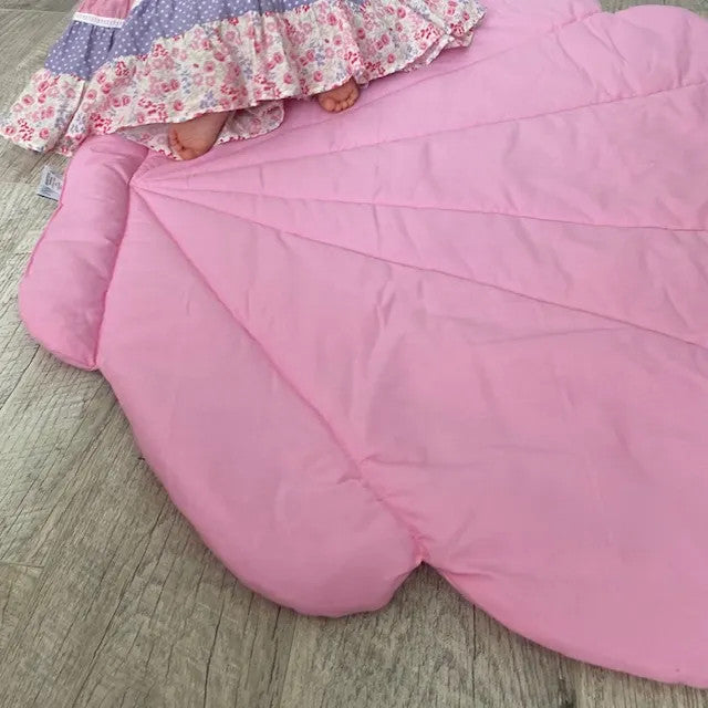Muschel-Spielmatte und Decke für Kinder - dunkelrosa