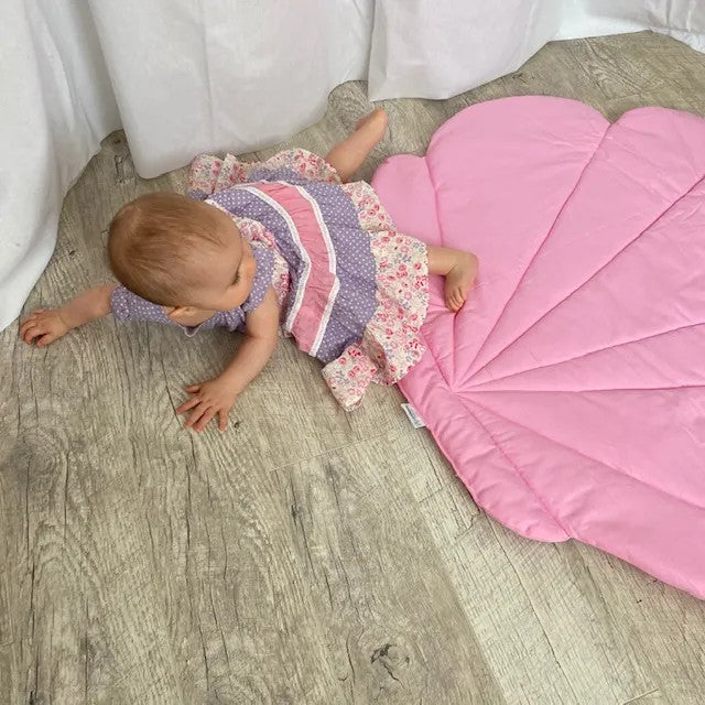 Muschel-Spielmatte und Decke für Kinder - dunkelrosa