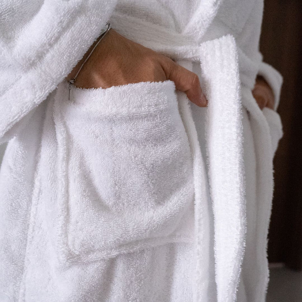 Hotel köntös fehér frottír sálgalléros - Prémium minőség! - 450 gr/m2 - csomagos