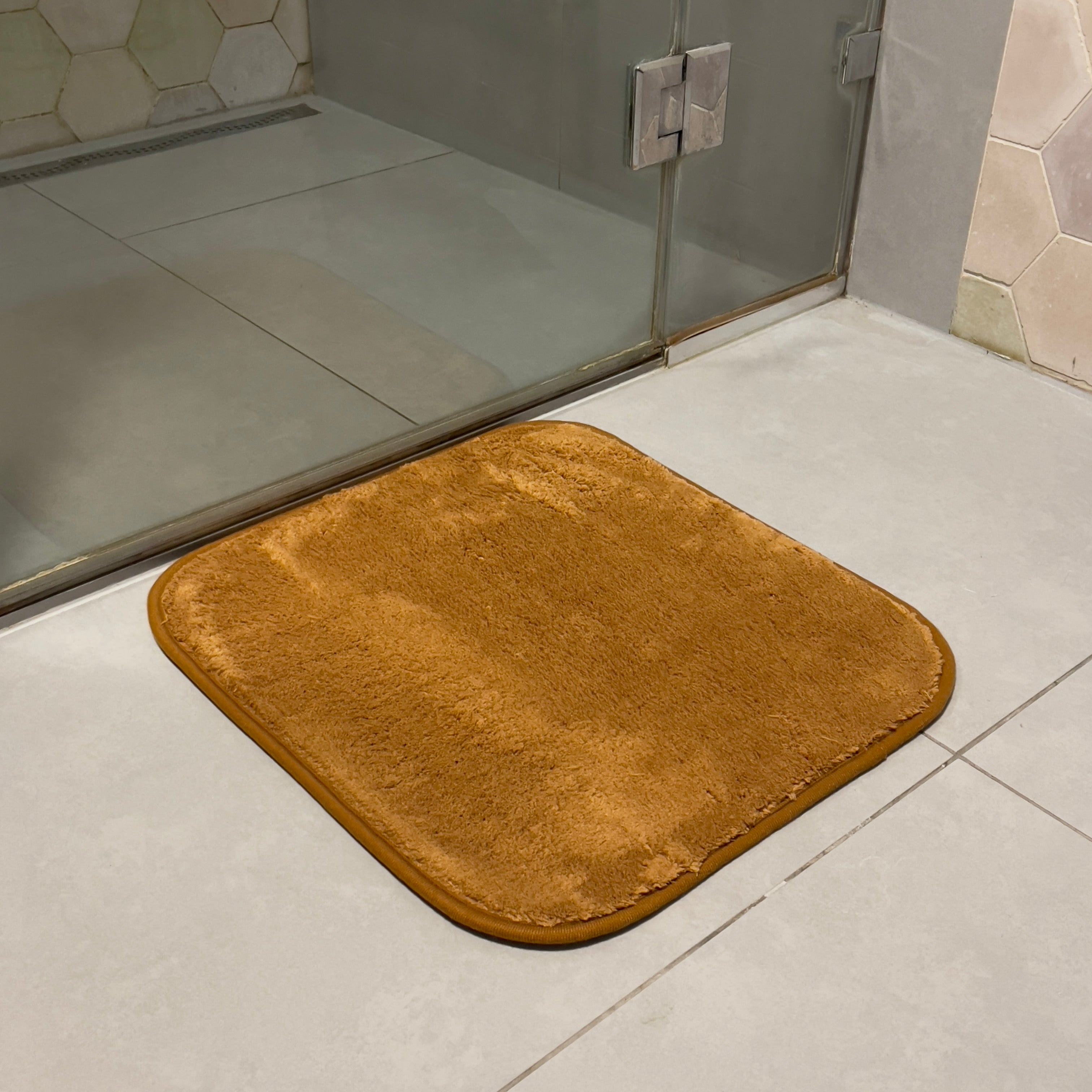 Brown bathroom rug set - 2 pieces - 50x80, 40x50 cm
